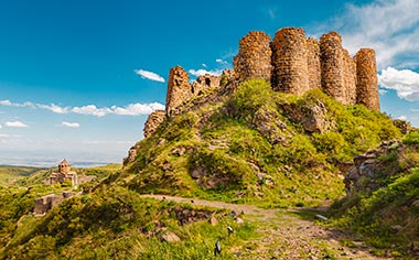 The Amberd fortress and Vahramashen Church in Armenia